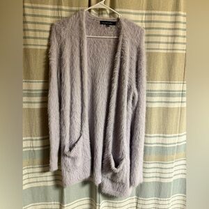 Colleen Lopez Soft Lilac Fuzzy Open-Front Cardigan